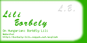 lili borbely business card